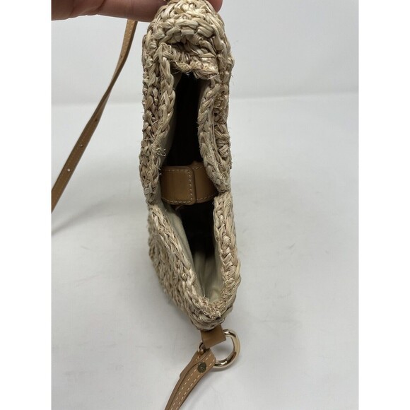 POOLSIDE Cesi Conch Bag Natural Woven Crossbody Magnetic Closure - Picture 5 of 9